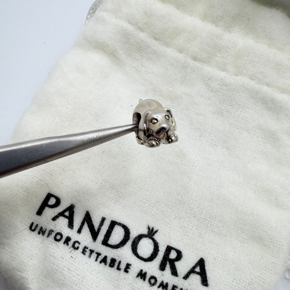 Pandora Retired Dog Charm/Bead in sterling‎ silver stamped!